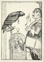 Vihan hymni (vähän sokeria linnulle), kuvitus Edmund J. Sullivanin Keisarin seppeleestä, pub. 1916