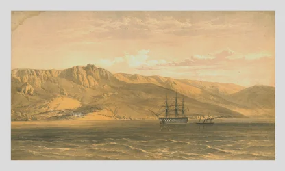 Prinssi Woronzoffsin palatsi lähellä Jaltaa Krimin etelärannikolla, 1854, 1855.
