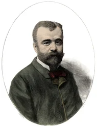 Ernest Lavissen (1842-1922), ranskalaisen historioitsijan ja akateemikon muotokuva - Navellierin kaiverrus "Le journal illustrious" -julkaisussa 1892