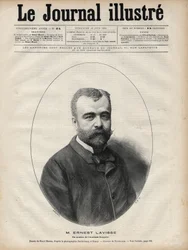 Ernest Lavissen (1842-1922), ranskalaisen historioitsijan ja akateemikon muotokuva - Navellierin kaiverrus "Le journal illustrious" -julkaisussa 1892