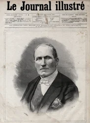 Muotokuva Georges Eugene Haussmannista, jota kutsuttiin paroni Haussmanniksi (1809-1891) Seinen prefetiksi toisen imperiumin aikana - Navellierin kaiverrus "Kunokkaiseen päiväkirjaan" vuonna 1891