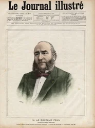 Muotokuva Jules Emile (Jules-Emile) Pean (1830-1898), ranskalainen kirurgi - Navellierin kaiverrus "Kuvallinen päiväkirja" vuodelta 1892