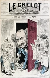 (sarjakuva sanomalehtien sensuurista) - kirjoittanut Pépin, elokuvassa "" Le Grelot" 18.2.1877
