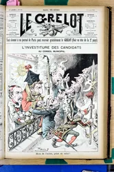 Kansi ""Le Grelot"", numero 992, Satiirinen mustavalko