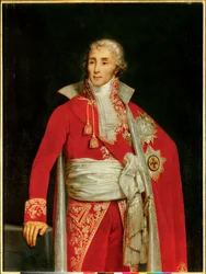 Muotokuva Joseph Fouchesta, Otranton herttuasta (1759-1820) poliisiministerin puvussa. Edouard Louis Dubufen (1820-1883) maalaus. 1800-luvulla. Himmeä. 1,31 x 0,98 m.