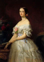 Imperatrice Eugenien (1826-1920) muotokuva. Edouard Louis Dubufen (1820-1883) maalaus
