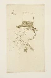 Baudelaire profiilissa hattu yllään, 1862