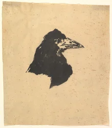 Suunnitteli Edgar Allan Poen korppi julisteen ja kannen, 1875.