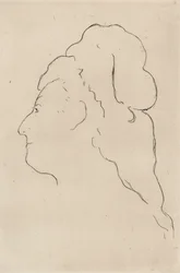 Eva Gonzales, profiili käännetty vasemmalle, 1870