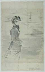 Manet - Annabel Lee seisoo meren rannalla, noin 1881.