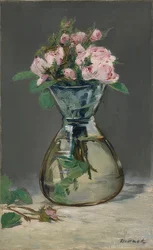 Sammaleen ruusut maljakossa. 1882