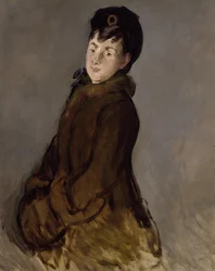 Isabelle Lemonnierin muotokuva muffin kanssa, n. 1879 (öljy kankaalle)