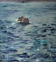 Rochefortin pako. Henri de Rochefort Ranskalainen kirjailija (1831-1913), joka karkotettiin Ducosin niemimaalle Uuteen-Kaledoniaan, pakeni maaliskuussa 1874 Grousset et et Painin kanssa. Edouard Manet