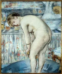 Kylpyamme tai Nainen ammeessa. Nainen jalat pesualtaassa tekee wc:n. Edouard Manet