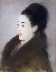 Nainen turkissa profiilissa, 1879
