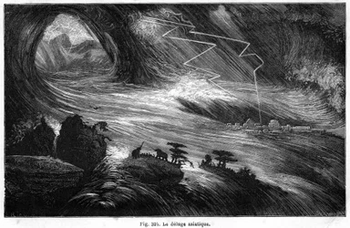 Aasian vedenpaisumus: katastrofi, joka saattoi inspiroida Raamatussa kuvatun vedenpaisumuksen: Louis Figuierin kirjasta "" La Terre avant le deluge ", painos Hachette 1872