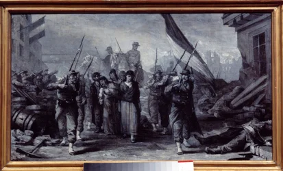Pariisin piiritys: "" Kommunaarien pidätys"" Edouard Toulouzen (1848-1907) maalaus 1871 Pariisi, Musee Carnavalet