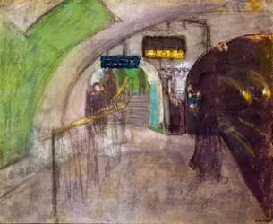 Metroasema Näkymä maanalaiseen telakkaan, 1900-luku (maalaus)