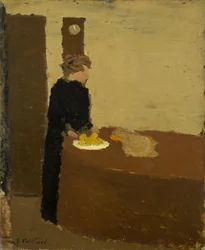 Mustiin pukeutunut nainen, noin 1891.