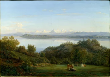 Näkymä Neuchâtelista Alpeille