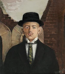 Muotokuva runoilija Vasili Kamenskysta 1884-1961 silinterissä, 1917