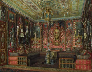 Turkkilainen huone Katariinan palatsissa Tsarskoje Selossa, 1800-luvun puolivälissä.