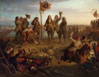 Prinssi Eugene lähettää keisarin luo sanansaattajan, joka ilmoittaa hänelle voitostaan…, noin 1860.