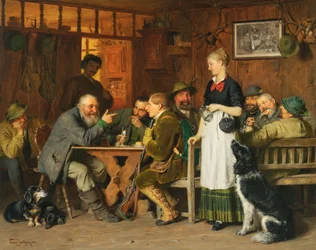 Eduard Grützner Sunnuntaimetsästäjä 1880