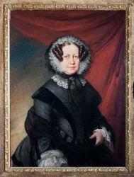 Artemisia Negrone Brignole-Salen (Brignole Sale), Gallieran herttuattaren Maria Brignole Sale de Ferrarin äidin, muotokuva. Eduard von Heussin (1808-1880) maalaus, Genova, Musei di Strada Nuova
