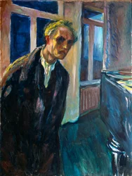 Omakuva tai yöllä kävelevä mies (1863-1944), 1923-1924. 89,5 x 67,5 cm, Oslo, kunnalliset taidekokoelmat, Munch-museo