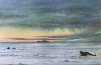 Katse pohjoiseen McMurdo Soundissa, Collinsin julkaisemasta Brittiseikkailusta, 1947.