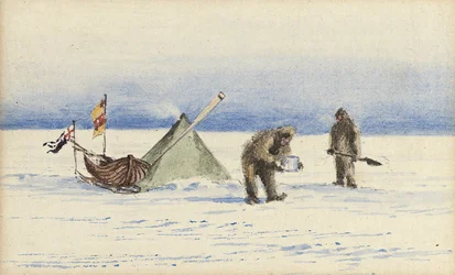 Rekijuhlat White Islandille, helmikuu 1902: Shackleton ja Wilson leiriytymässä, 1902