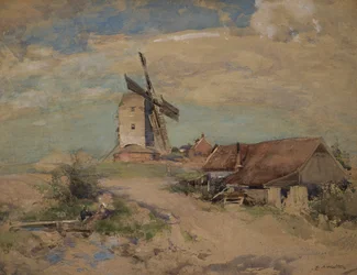 Tuulimylly, n. 1900-04 (akvarelli)
