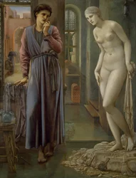 Pygmalion ja kuva - käsi pidättelee