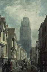 Redcliffe Street, Bristol, jossa näkyy Pyhän Marian Redcliffen kirkon torni