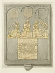 Thornen monumentaalinen messinki St Werburghin kirkossa (kynä ja akvarelli paperille)