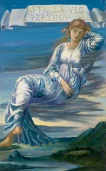 "Stella Vespertina" Allegoria Pohjantähdestä (Venus) Edward Burne-Jonesin (Burne Jones) (1833-1898) (prerafaeeliitti) maalaus.