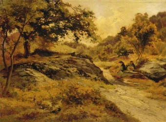 Tiellä Llyn Elsiin, noin 1885 (öljy kartongille).