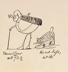 Edward Lear 73 ja puoli vuotta ja hänen Cat Foss, 16