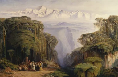 Kanchenjunga Darjeelingistä, Intiasta, 1879.