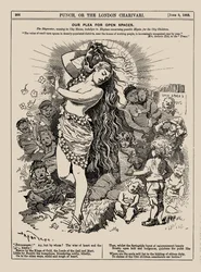 Rukouksemme avoimien tilojen puolesta. Punch, kesäkuu 1883, 1883.