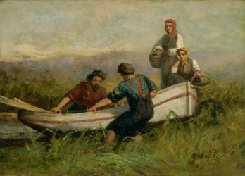 Ihmiset lähellä venettä, 1893.