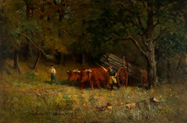 Nimetön poika ja mies härkien kanssa, 1891.