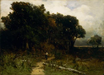 Nimetön maisema, puunhakkaaja polulla, 1879.