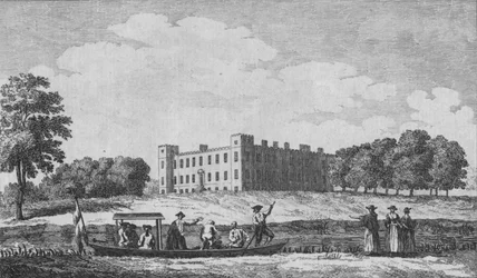 Syon House, katsottuna Isleworthin kirkkoa vastapäätä, n. 1760