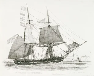 Wolf (1826) tai (1814), sota-aluksen priki, kuninkaallisen laivaston entinen jäsen, antaa merkin ja antaa merkin luotsille Doverin edustalla.
