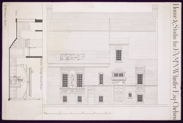 Suunnittelu talolle ja studiolle J.A.M. Whistler Esq, Chelsea, n. 1877–1878 (katso myös 176477)
