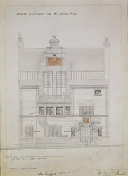 Työpiirustus talolle ja studiolle F. Miles Esqille, Tite Street, Chelsea, 1878-79 (wc ja kynä paperille) (katso myös 176481, 176483-485)