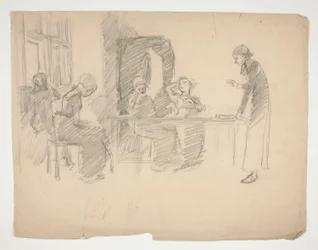 Varhainen tutkimus Stony Groundista 1884, sisustus hahmoilla