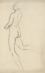 Figuuritutkimus The Hoursista (15.00) - seinämaalaus State Capitol -rakennuksessa Harrisburgissa, Pennsylvaniassa, 1902-1911 (valmistaja John Singer Sargent)